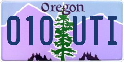 OR license plate 010UTI