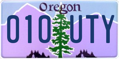 OR license plate 010UTY