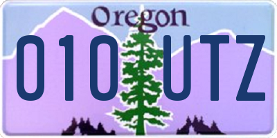 OR license plate 010UTZ
