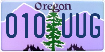 OR license plate 010UUG