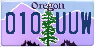 OR license plate 010UUW