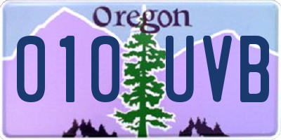 OR license plate 010UVB