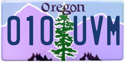OR license plate 010UVM