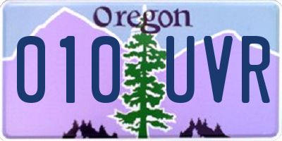 OR license plate 010UVR