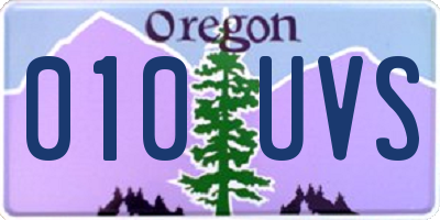 OR license plate 010UVS