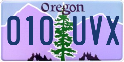 OR license plate 010UVX