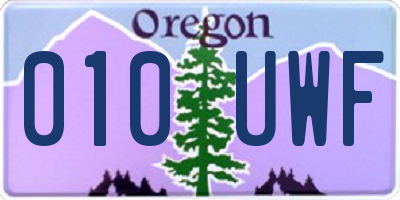 OR license plate 010UWF