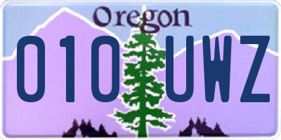OR license plate 010UWZ