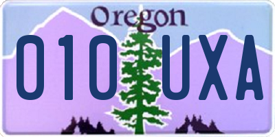 OR license plate 010UXA