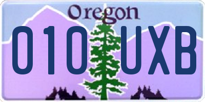 OR license plate 010UXB