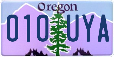 OR license plate 010UYA