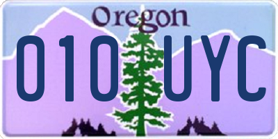 OR license plate 010UYC