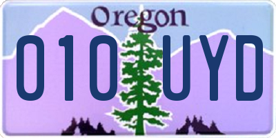 OR license plate 010UYD