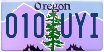 OR license plate 010UYI