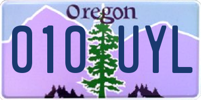 OR license plate 010UYL