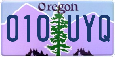 OR license plate 010UYQ