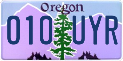 OR license plate 010UYR
