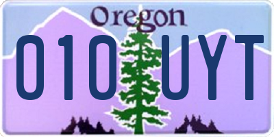 OR license plate 010UYT