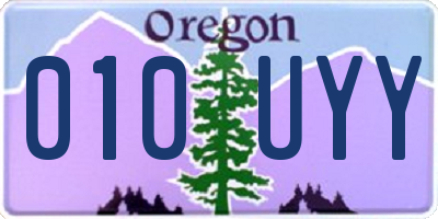 OR license plate 010UYY