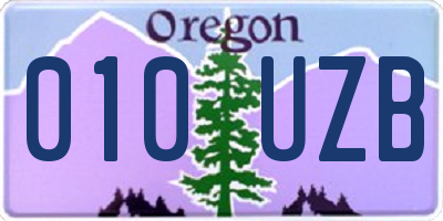 OR license plate 010UZB