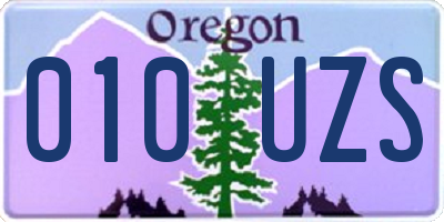 OR license plate 010UZS