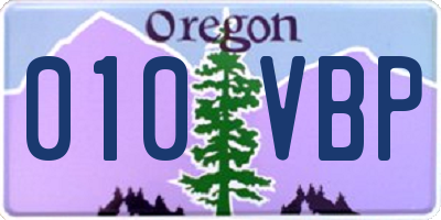 OR license plate 010VBP