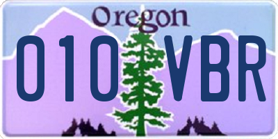 OR license plate 010VBR