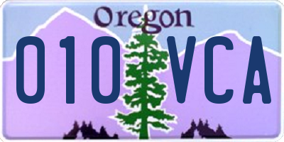 OR license plate 010VCA
