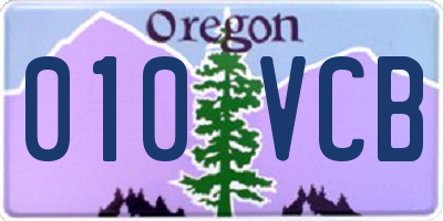 OR license plate 010VCB