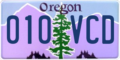OR license plate 010VCD