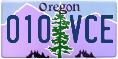 OR license plate 010VCE
