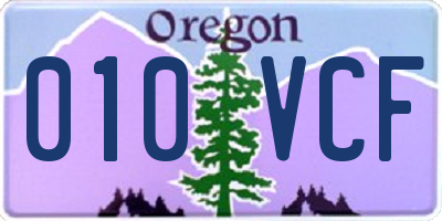 OR license plate 010VCF