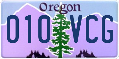 OR license plate 010VCG
