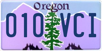 OR license plate 010VCI