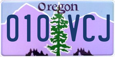 OR license plate 010VCJ