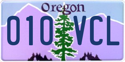 OR license plate 010VCL