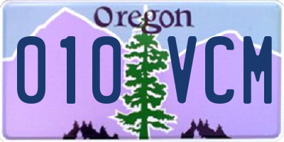 OR license plate 010VCM