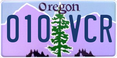 OR license plate 010VCR