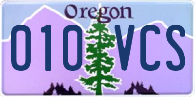 OR license plate 010VCS