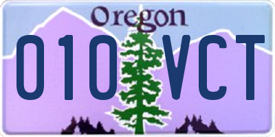 OR license plate 010VCT