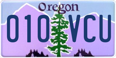 OR license plate 010VCU