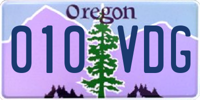 OR license plate 010VDG