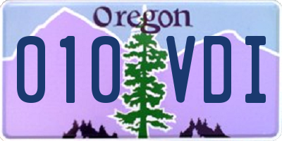 OR license plate 010VDI