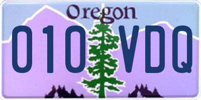 OR license plate 010VDQ