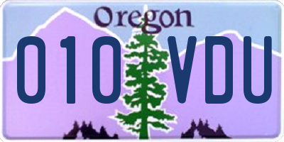 OR license plate 010VDU
