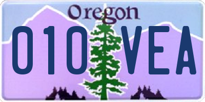 OR license plate 010VEA