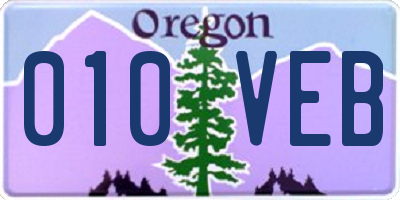 OR license plate 010VEB