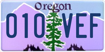 OR license plate 010VEF