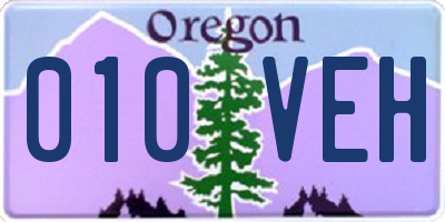 OR license plate 010VEH