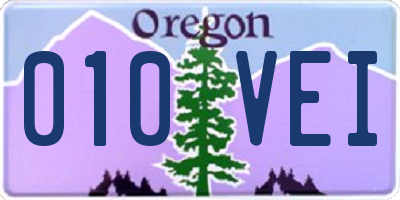 OR license plate 010VEI